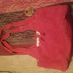 Dark orange Sakroots crotchet purse